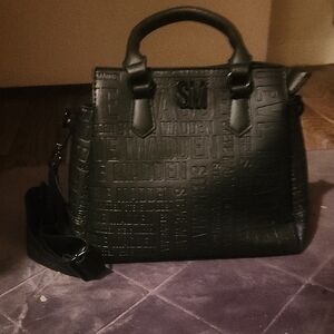 Steve Madden Embossed Black Satchel